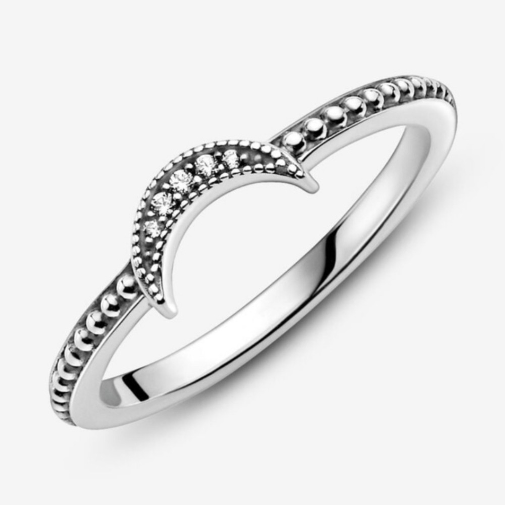 Pandora Crescent Moon Beaded Ring